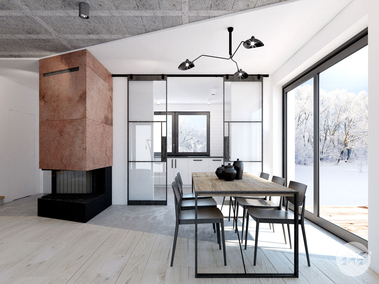 Projekt wnętrza pod Poznaniem - minimalizm - loft - industrial (5)
